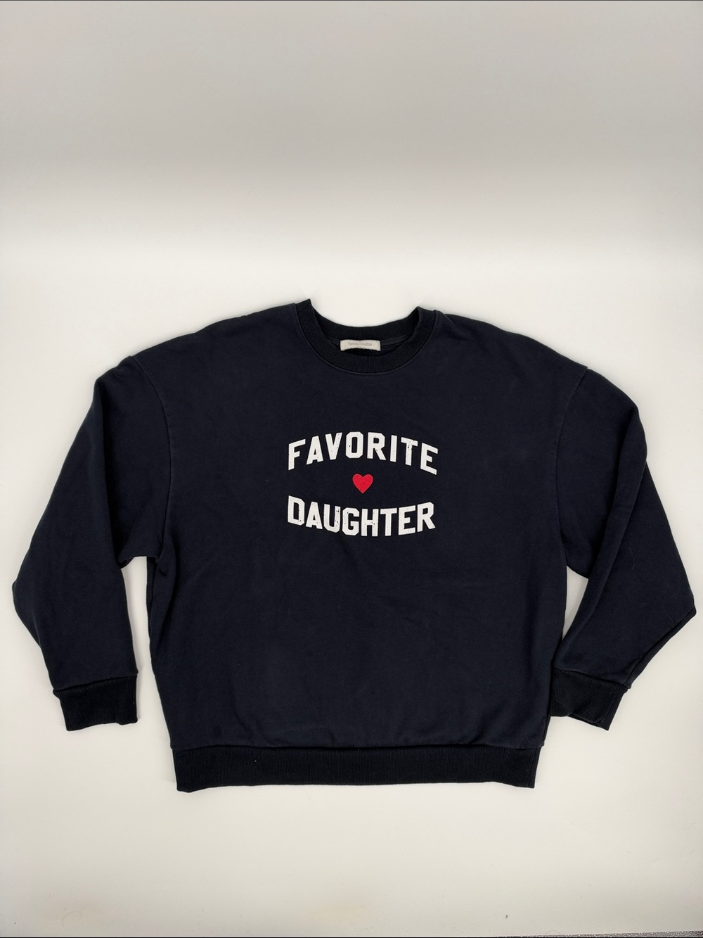 FAVORITE DAUGHTER Navy Logo Crewneck